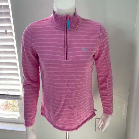 VINEYARD VINES pink striped quarterzip pullover sweatshirt - Picture 1 of 8